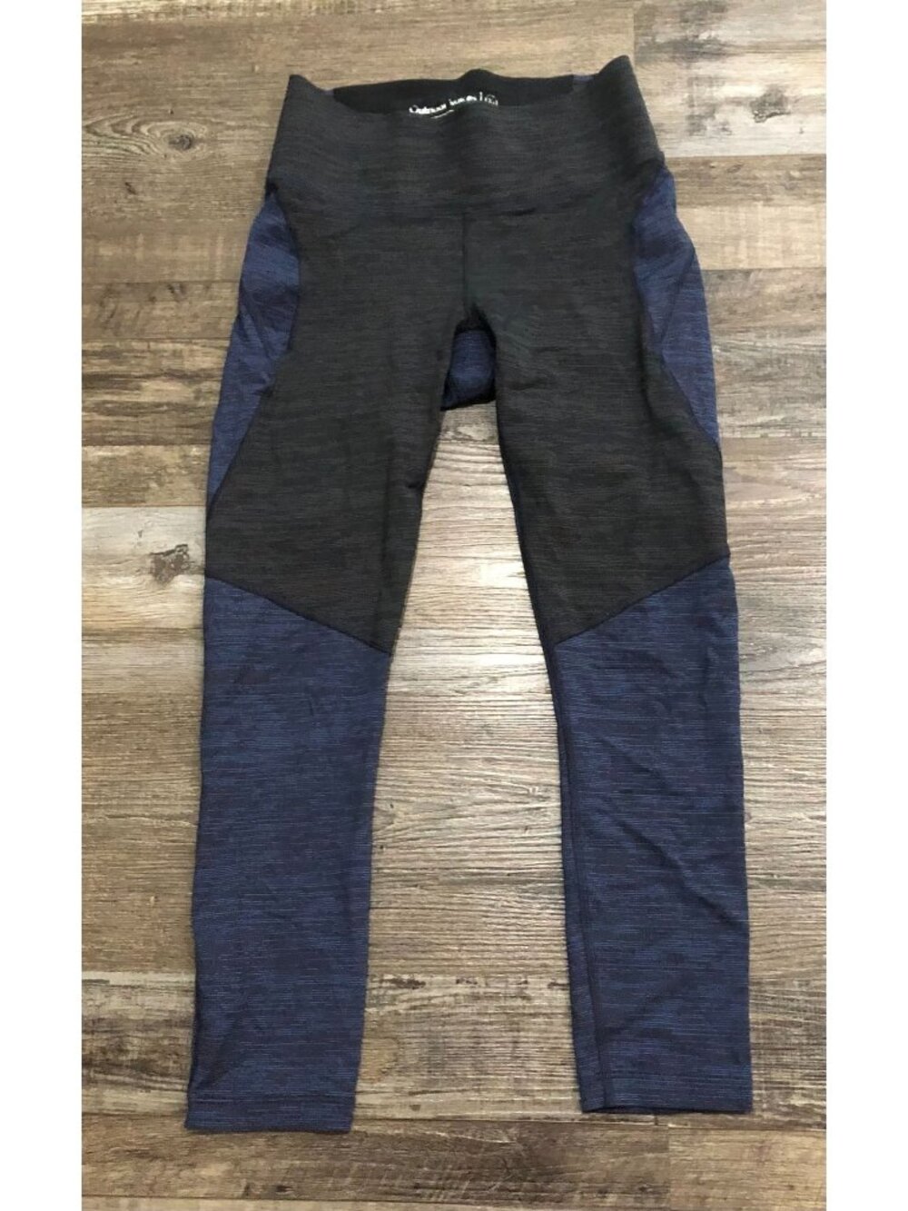 Outdoor Voices TechSweat 7/8 Two-Tone Leggings XS Blue & Charcoal Gray